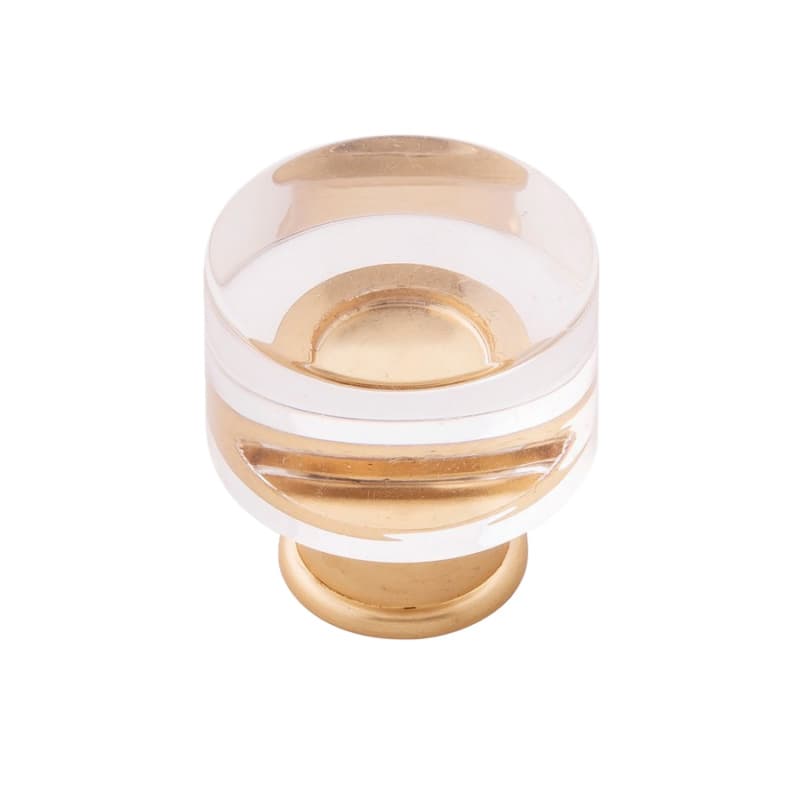 1-1/4" Midway Cabinet Knob, Crysacrylic/Brushed Golden Brass