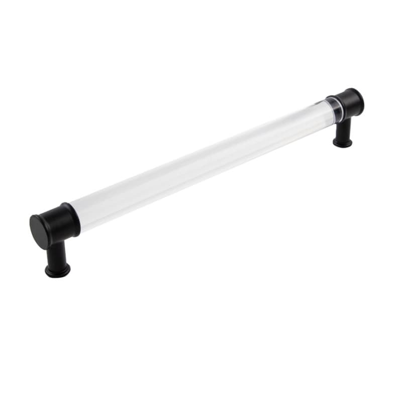 12" Midway Bar Pull, Crysacrylic/Matte Black