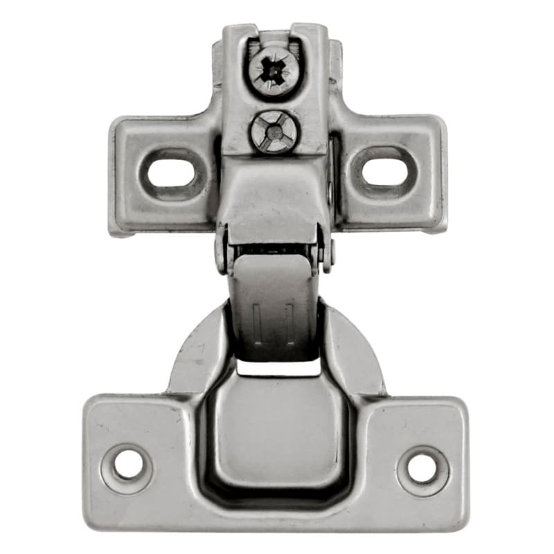 Euro Cabinet Concealed 105° Opening Hinge, Self-Close, 1/2" Overlay, Polished Nickel