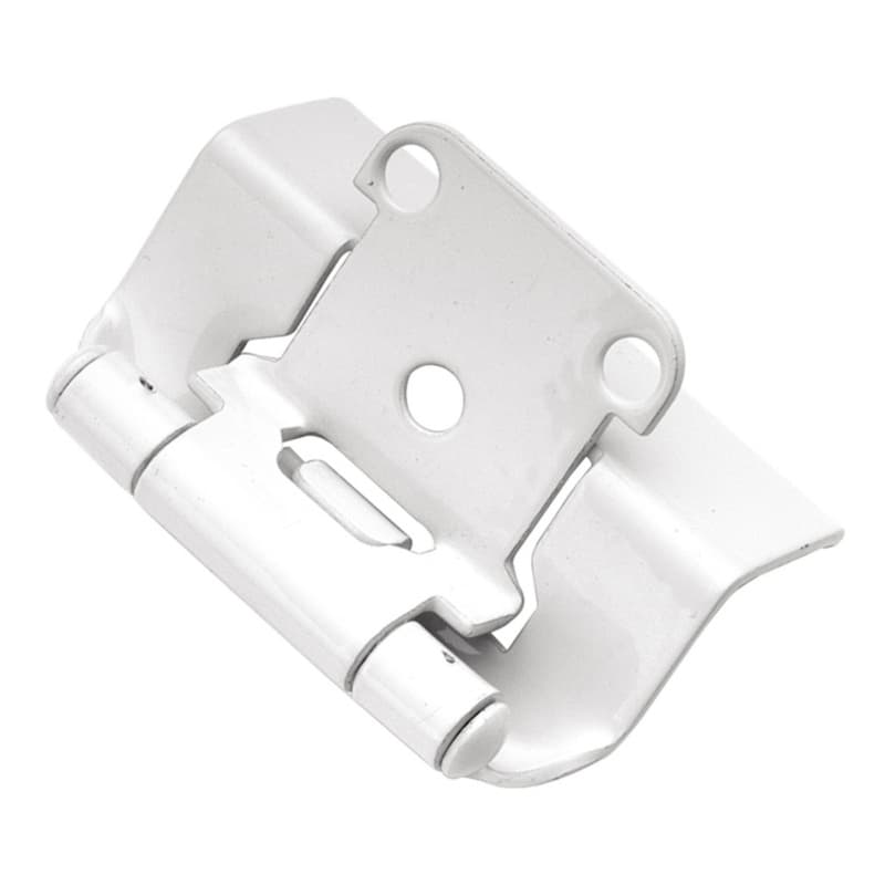 1/2" Overlay Semi-Concealed Full Wrap Hinge, Face Frame, Self-Close, White Powder Coat