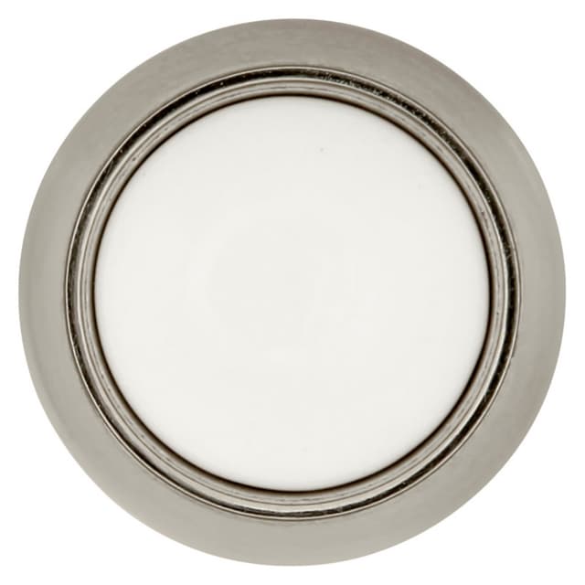 1-1/4" Tranquility Cabinet Knob, Satin Nickel/ White