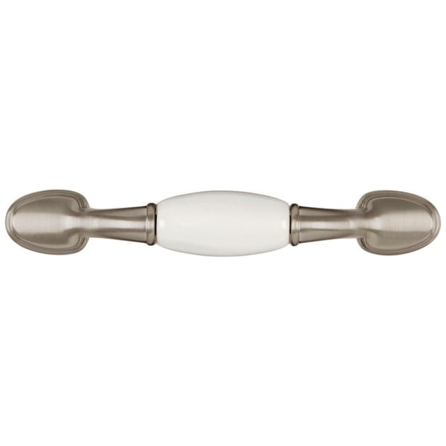 3" Tranquility Cabinet Pull, Satin Nickel/White