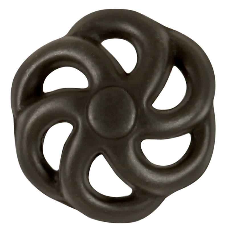1-1/2" Charleston Cabinet Knob, Black Iron