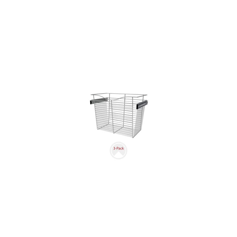 18" x 14" x 24" Wide Heavy-Gauge Pull-Out Wire Basket, Chrome Finish