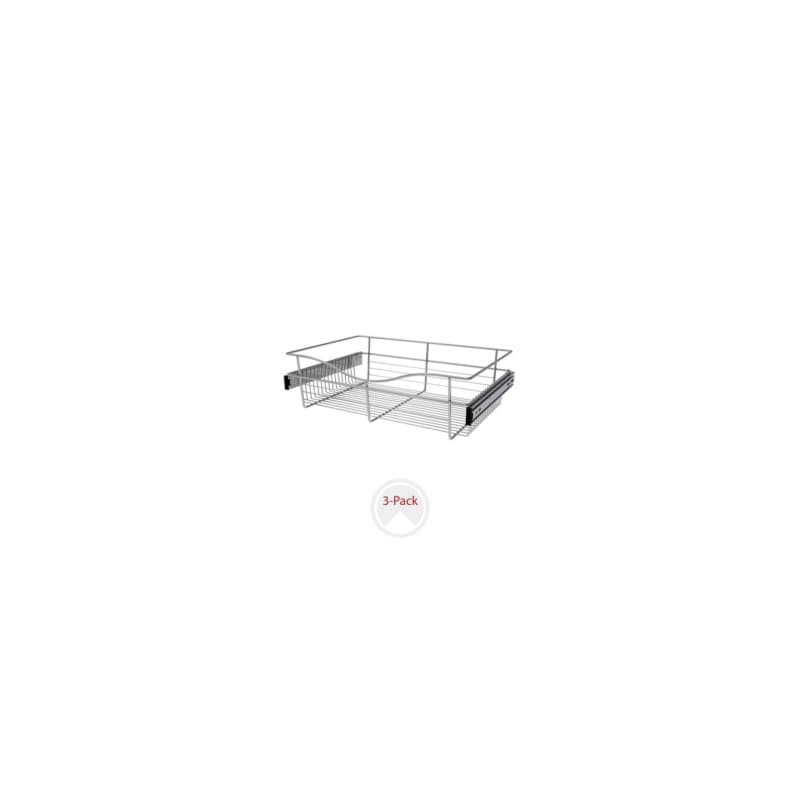 7" x 16" x 24" Wide Heavy-Gauge Pull-Out Wire Basket, Chrome Finish
