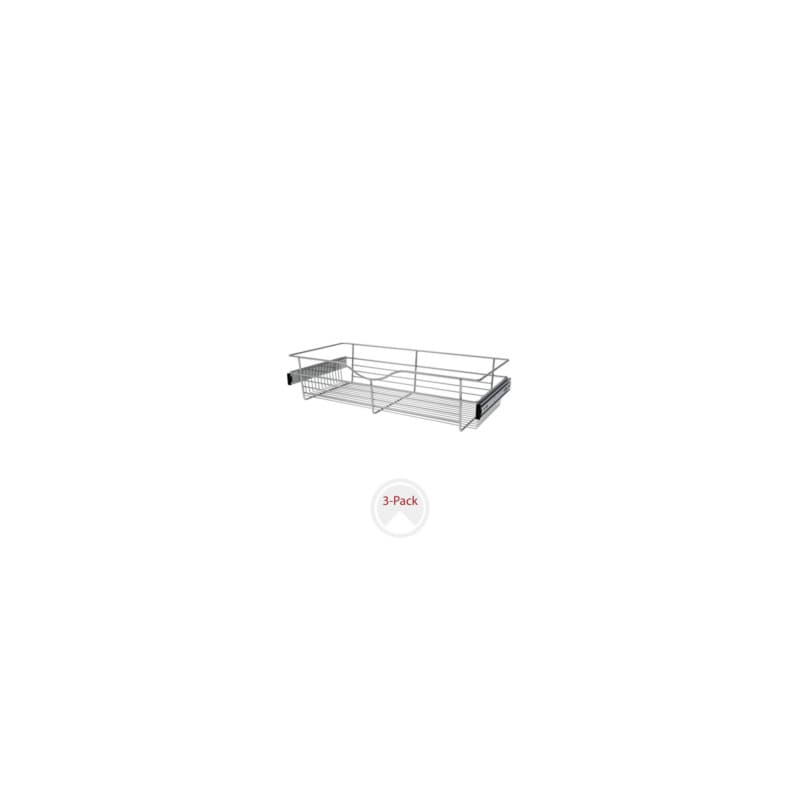 7" x 14" x 30" Wide Heavy-Gauge Pull-Out Wire Basket, Chrome Finish