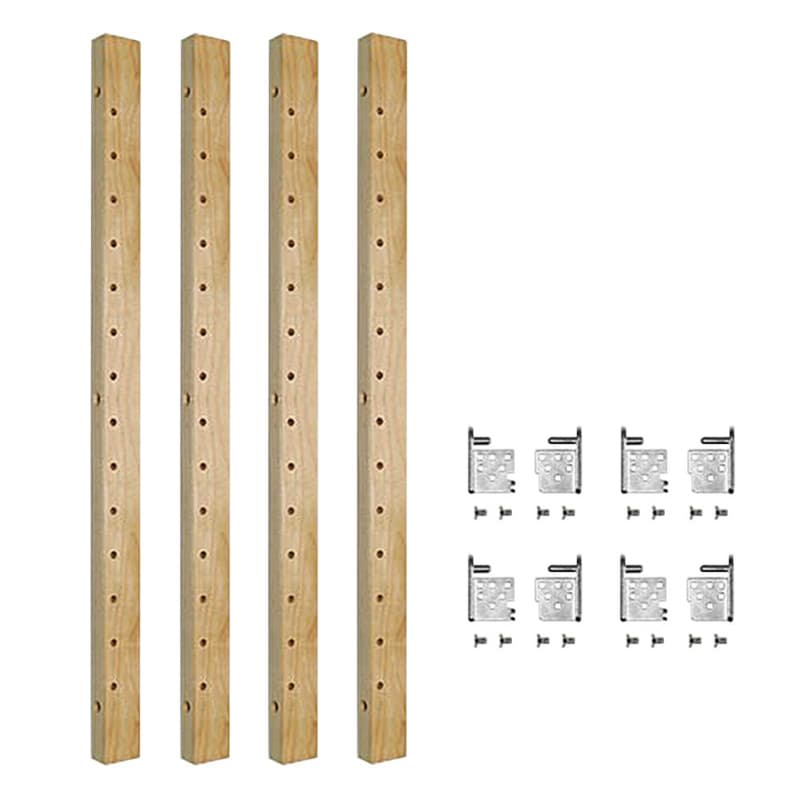 27-1/8" X-Series Pilaster Kit with 8 Brackets, Maple Finish