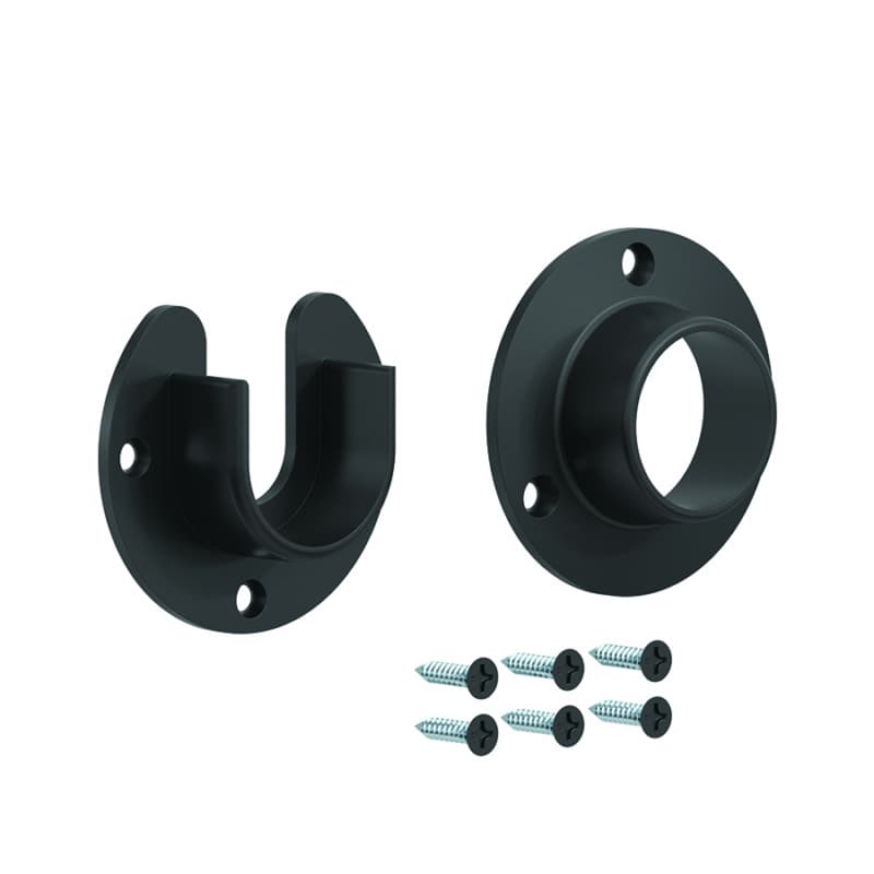 1-5/16" Pole Sockets, Satin Black, 1 Open, 1 Closed