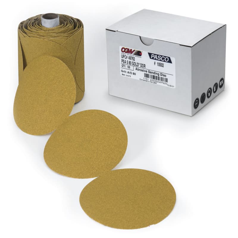 5" PSA 150 Grit Q711T No Holes Sanding Disc, Aluminum Oxide on Film