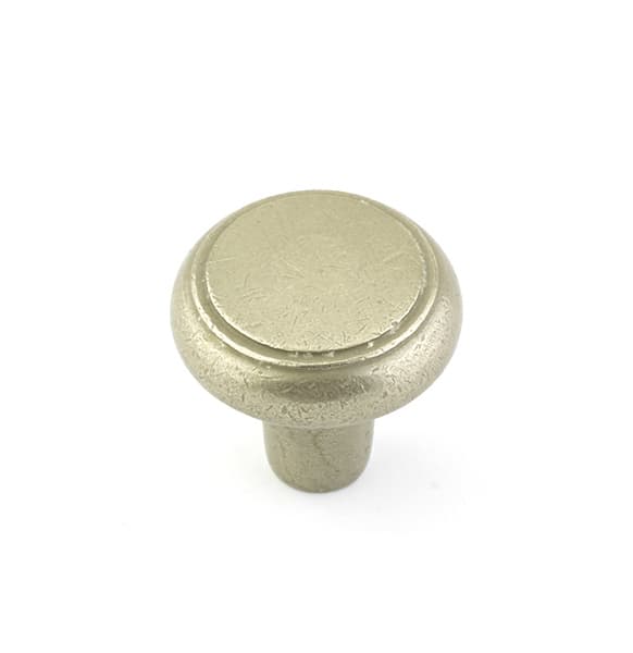 1" Sandcast Bronze Barn Cabinet Knob, Tumbled White Bronze