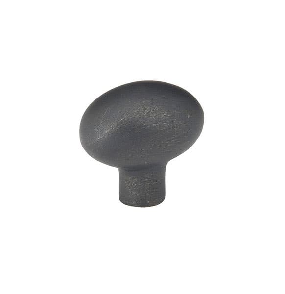 1" Sandcast Bronze Egg Cabinet Knob, Medium Bronze