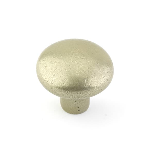 1-1/4" Sandcast Bronze Round Cabinet Knob, Tumbled White Bronze