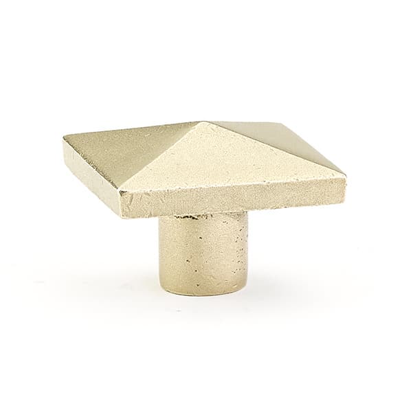 1-1/4" Sandcast Bronze Cabinet Square Cabinet Knob, Tumbled White Bronze