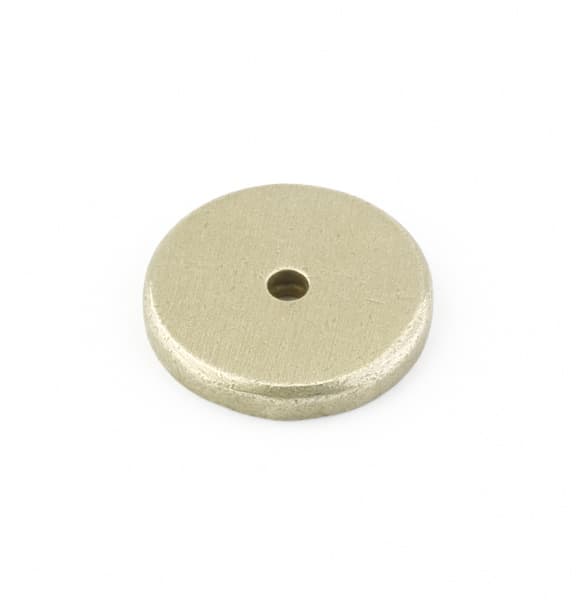 1-1/4" Sandcast Bronze Square Cabinet Backplate for Knob, Tumbled White Bronze