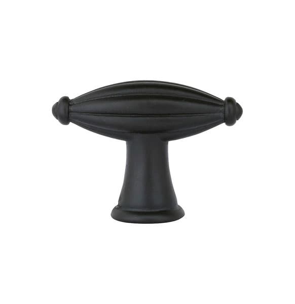3" Tuscany Bronze Fluted Finger Cabinet Knob, Flat Black Bronze