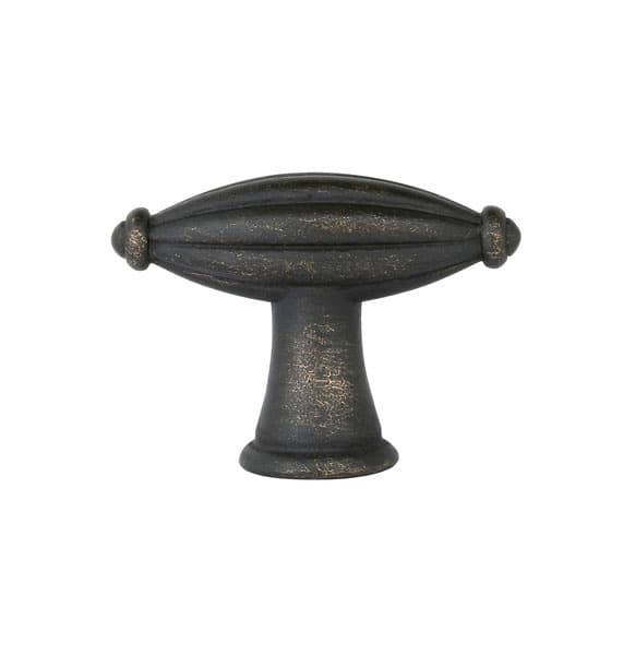 3" Tuscany Bronze Fluted Finger Cabinet Knob, Medium Bronze