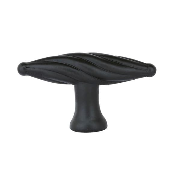 1-3/4" Tuscany Bronze Fluted Finger Cabinet Knob, Flat Black Bronze