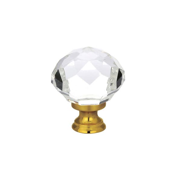 1-3/4" Diamond Glass Wardrobe Cabinet Knob, French Antique