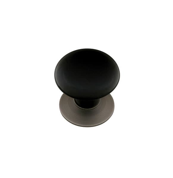 1-3/4" Porcelain Cabinet Knob, Oil Rubbed Bronze/Ebony