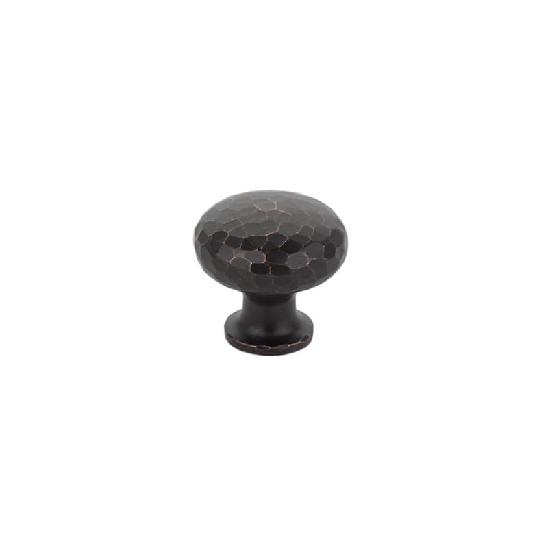 1-1/4" Arts and Crafts Round Dimpled Cabinet Knob, Oil Rubbed Bronze