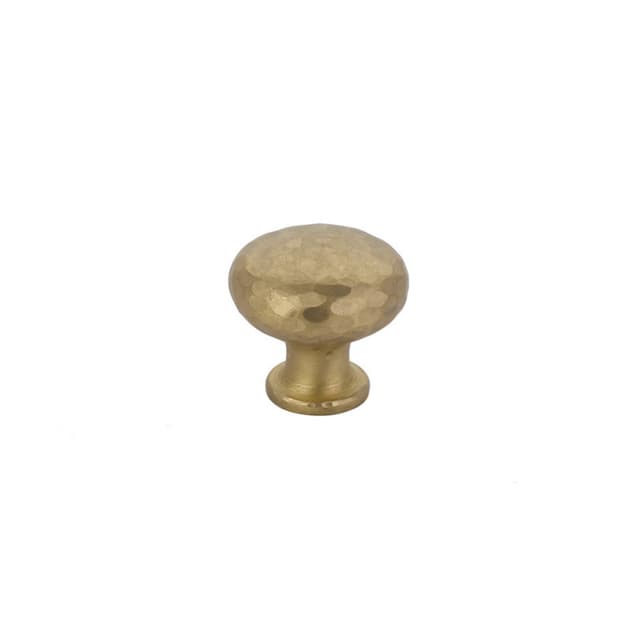 1-1/4" Arts and Crafts Round Dimpled Cabinet Knob, Satin Brass