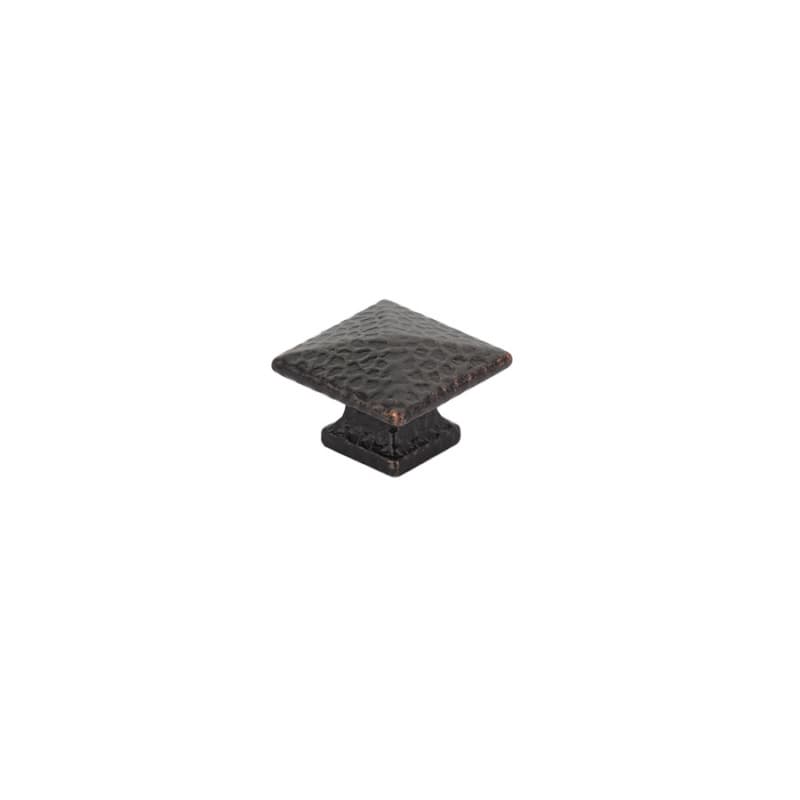 1" Arts and Crafts Square Dimpled Cabinet Knob, Oil Rubbed Bronze