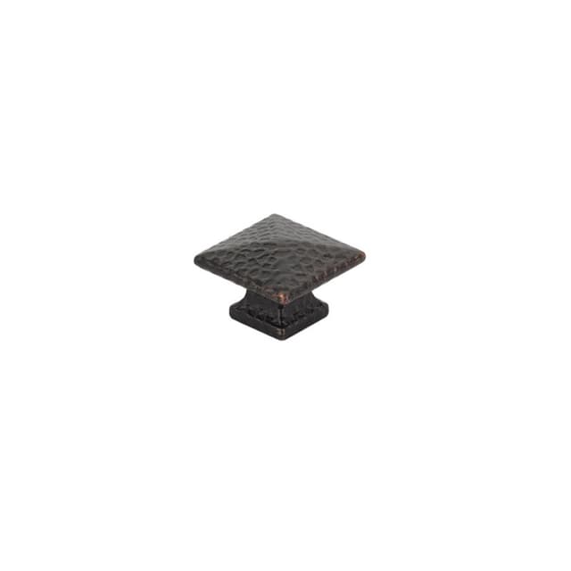 1" Arts and Crafts Square Dimpled Cabinet Knob, Oil Rubbed Bronze