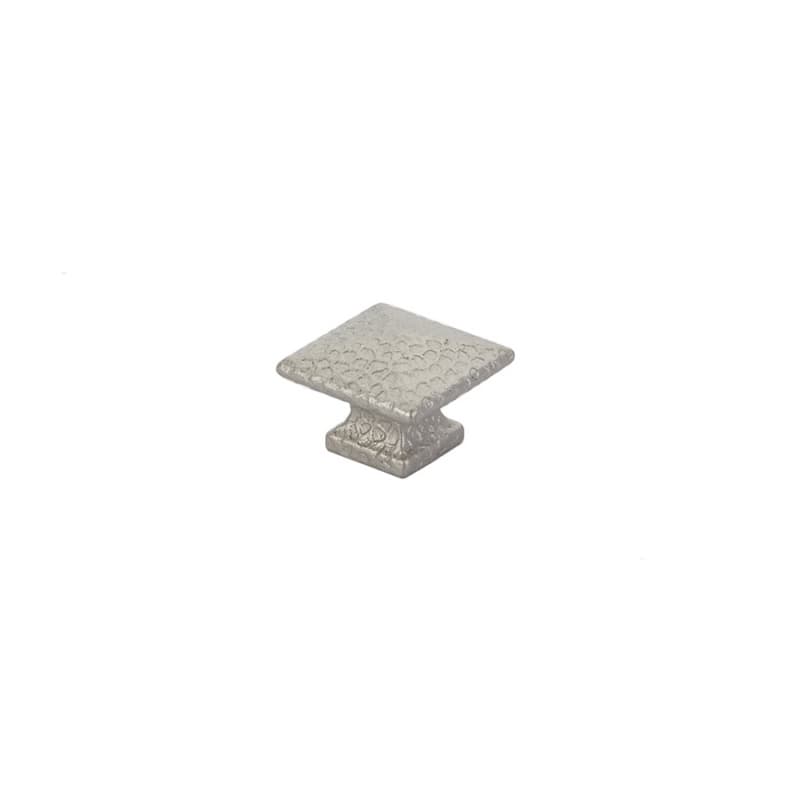 1" Arts and Crafts Square Dimpled Cabinet Knob, Satin Nickel