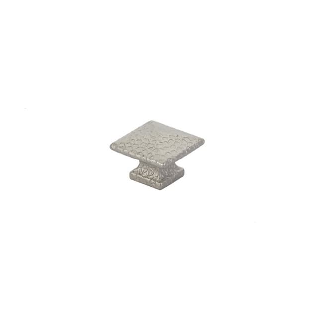1" Arts and Crafts Square Dimpled Cabinet Knob, Satin Nickel