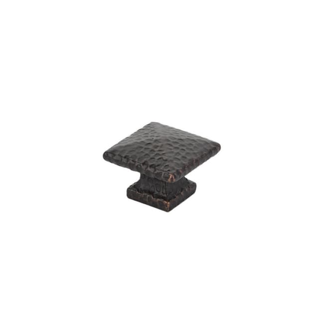 1-1/4" Arts and Crafts Square Dimpled Cabinet Knob, Oil Rubbed Bronze