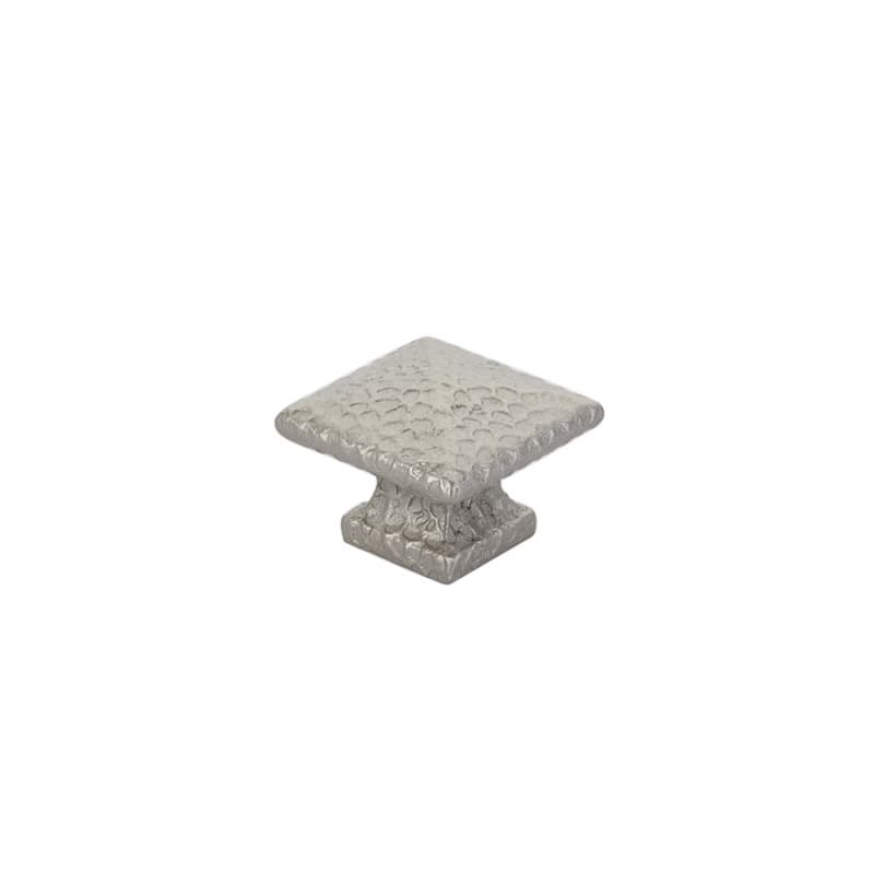 1-1/4" Arts and Crafts Square Dimpled Cabinet Knob, Satin Nickel