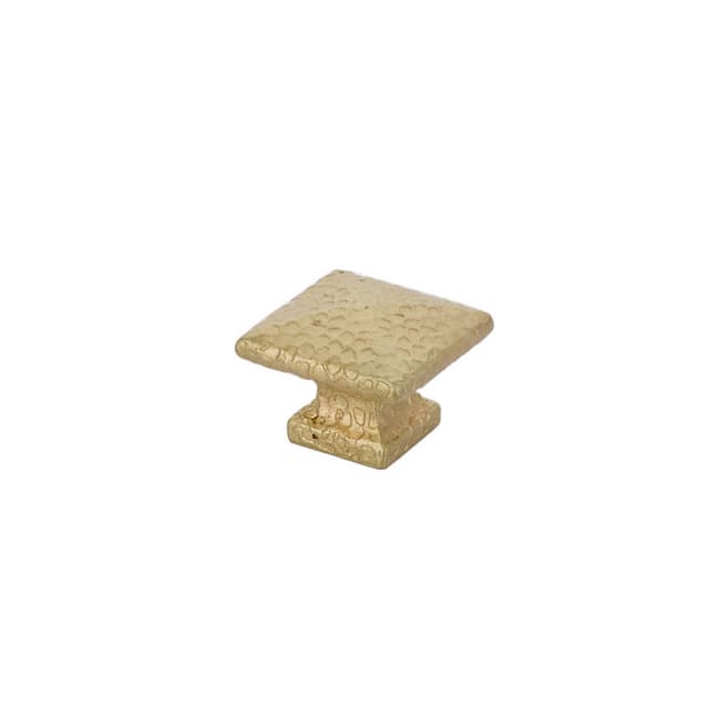 1-1/4" Arts and Crafts Square Dimpled Cabinet Knob, Satin Brass