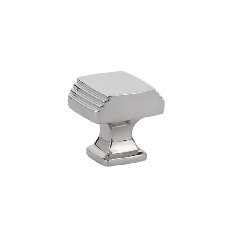 1-1/4" Art Deco Cabinet Knob, Polished Nickel