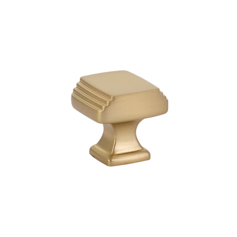 1-1/4" Art Deco Cabinet Knob, Satin Brass
