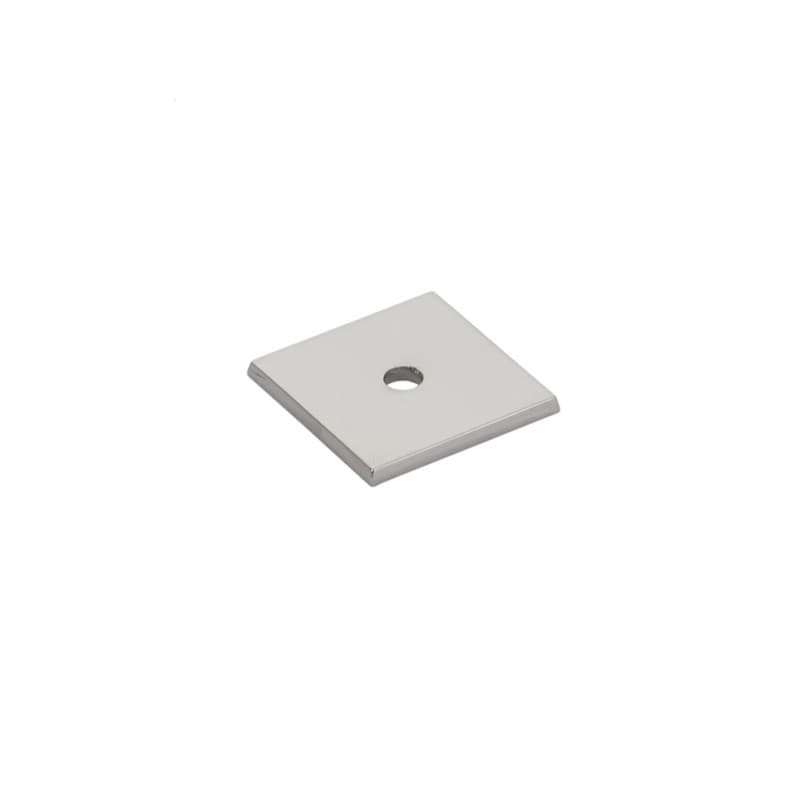 1-1/4" Art Deco Square Cabinet Backplate for Knob, Polished Nickel