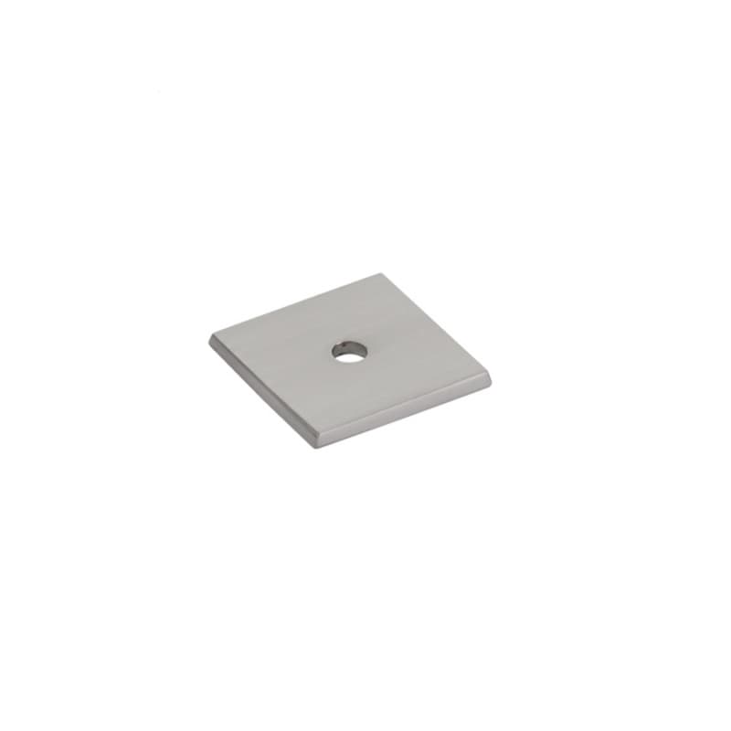 1-1/4" Art Deco Square Cabinet Backplate for Knob, Satin Nickel