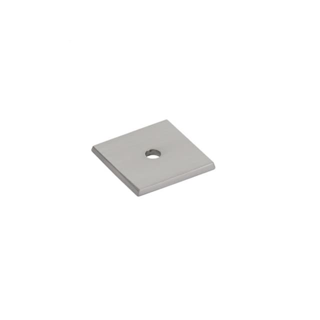 1-1/4" Art Deco Square Cabinet Backplate for Knob, Satin Nickel
