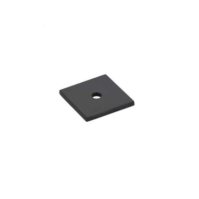 1-1/4" Art Deco Square Cabinet Backplate for Knob, Flat Black