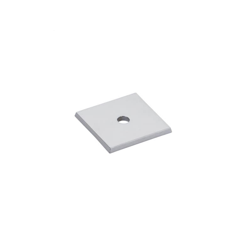 1-1/4" Art Deco Square Cabinet Backplate for Knob, Polished Chrome