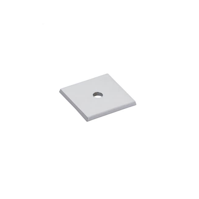 1-1/4" Art Deco Square Cabinet Backplate for Knob, Polished Chrome