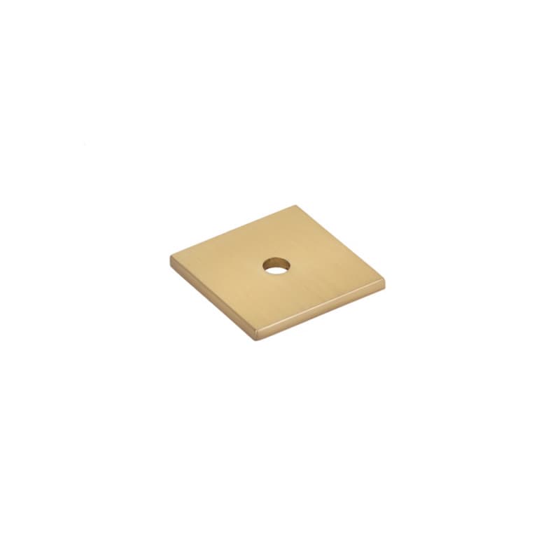 1-1/4" Art Deco Square Cabinet Backplate for Knob, Satin Brass
