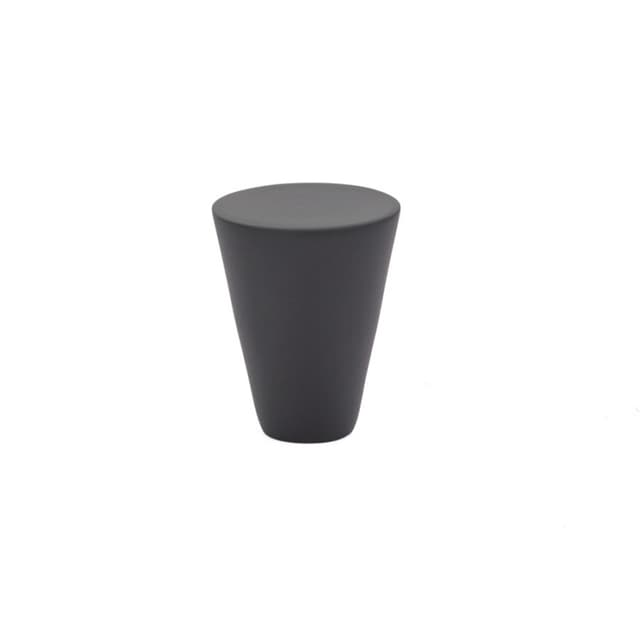 1" Cone Cabinet Knob, Flat Black