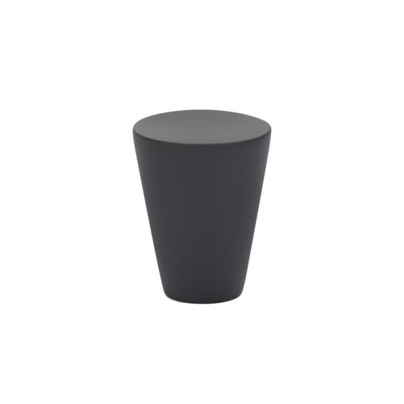 1-1/8" Cone Cabinet Knob, Flat Black
