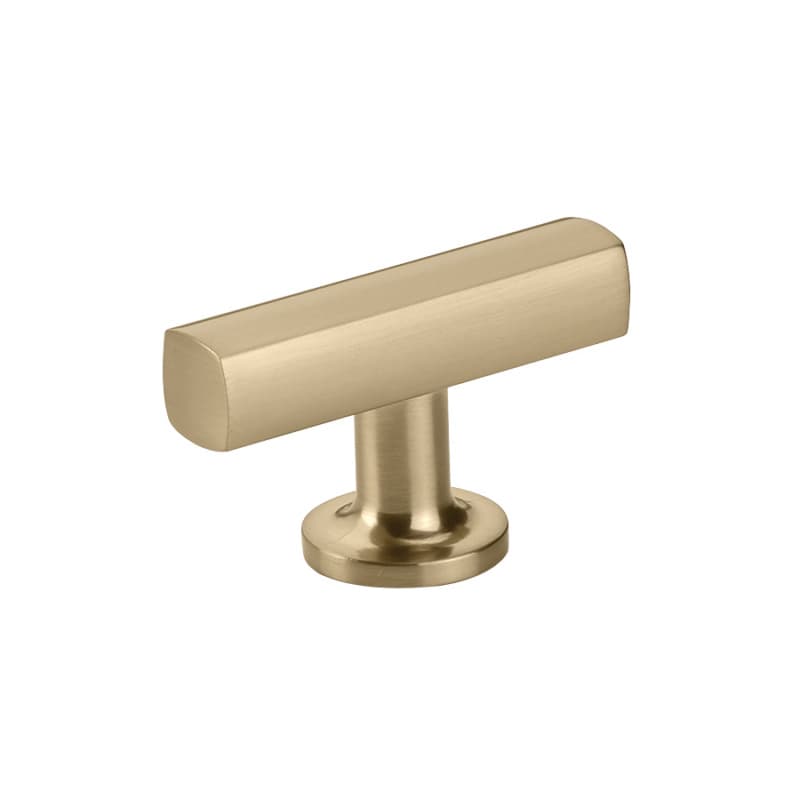 1-7/8" Freestone Cabinet T-Knob, Satin Brass