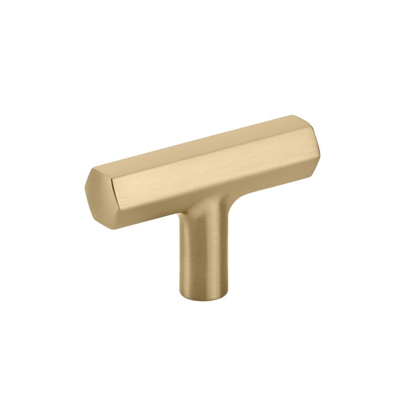 2" Mod Hex Cabinet T-Knob, Satin Brass