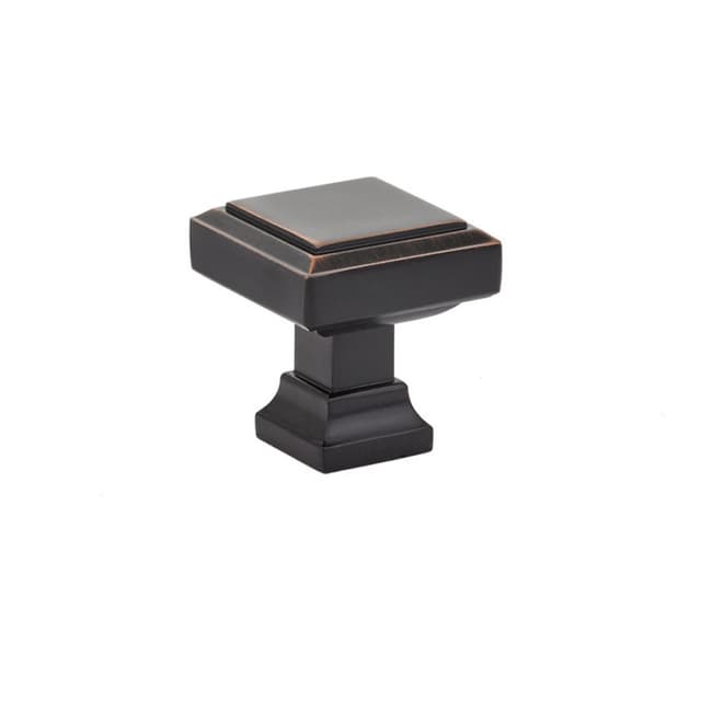 1-1/4" Geometric Square Cabinet Knob, Oil Rubbed Bronze
