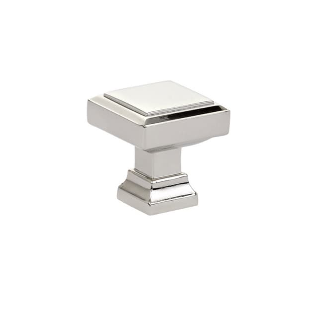 1-1/4" Geometric Square Cabinet Knob, Polished Nickel