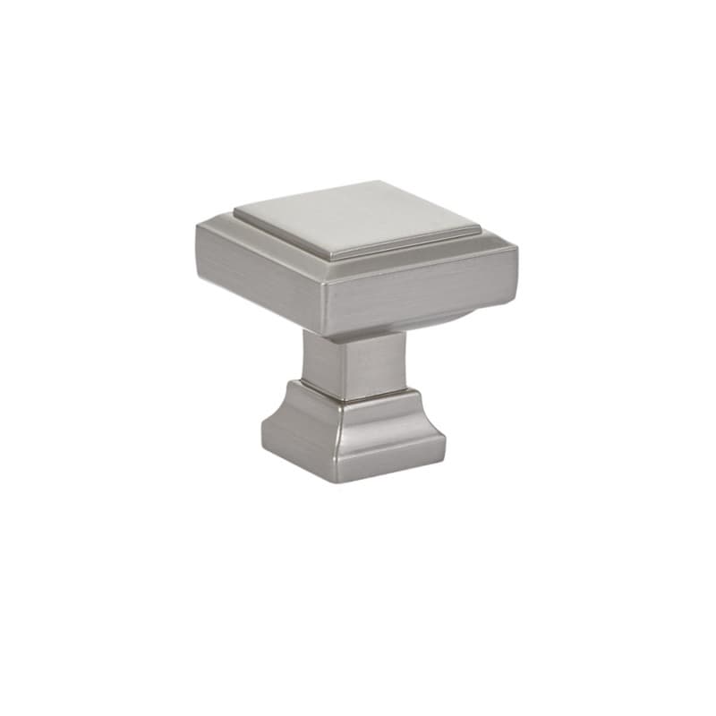 1-1/4" Geometric Square Cabinet Knob, Satin Nickel