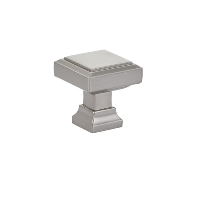 1-1/4" Geometric Square Cabinet Knob, Satin Nickel
