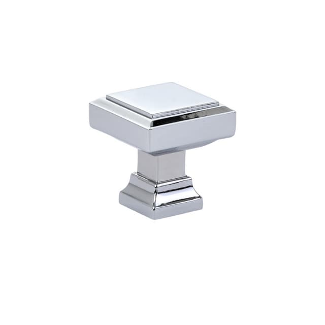 1-1/4" Geometric Square Cabinet Knob, Polished Chrome